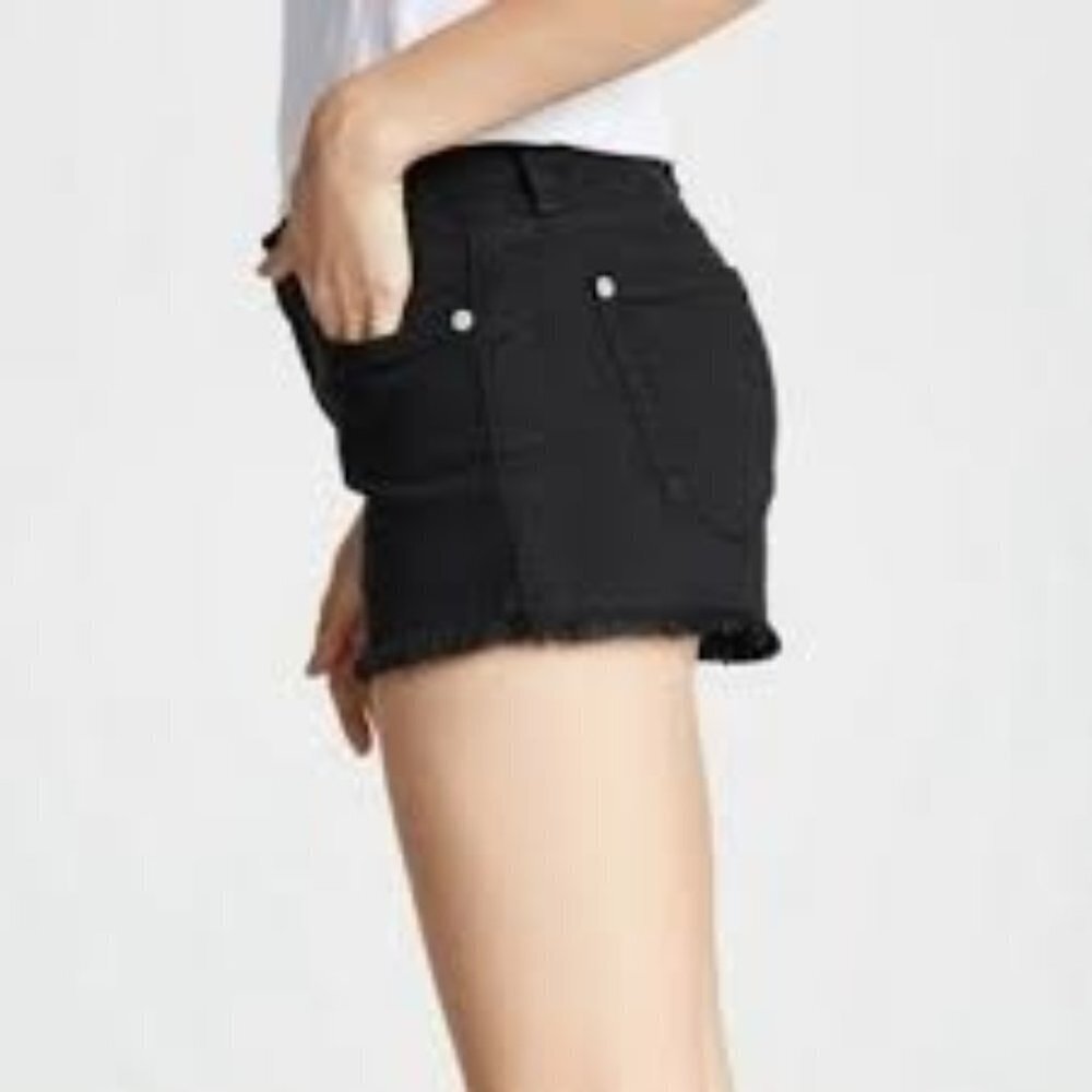 Gap Denim Jean Shorts Women's Size 31/12 Black Raw Edge Summer Cut-Offs